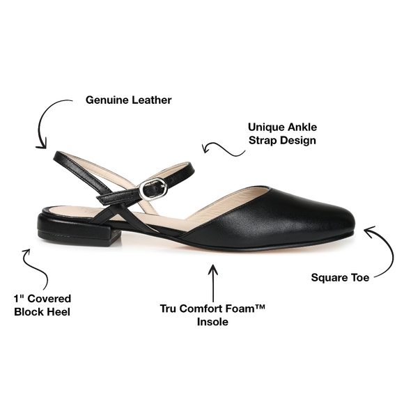 journee amannda black flat with strap buckle - Picture 2 of 5